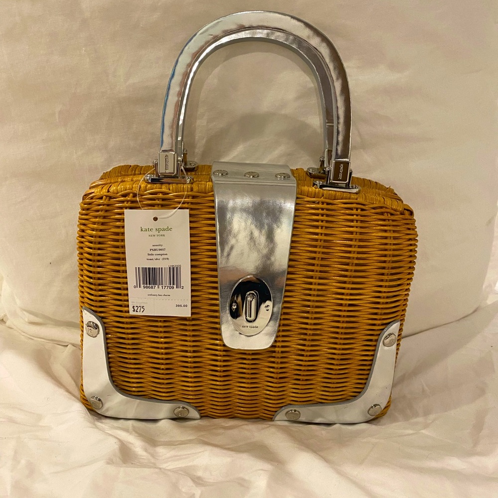 New Kate Spade basket bag with silver accents